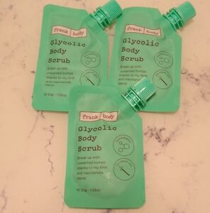 3 Frank Body Glycolic Body Scrub Travel Size 1.06 Oz